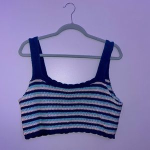 Cute knitted blue tank top